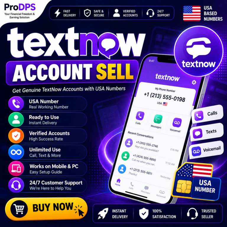 TextNow Account with USA phone number ready-to-use digital account